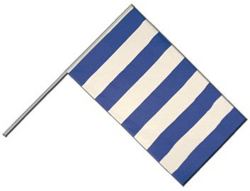Flaggenfritze® Große Stockflagge Schwenkflagge Streifen blau weiß - 60 x 90 cm