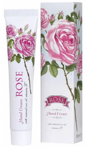 Crème pour les mains « Rose » - Série cosmétique « Rose » - Huile de rose naturelle - Q10