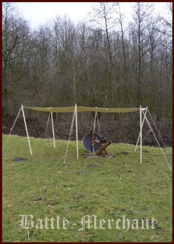 Battle-Merchant Sonnensegel mit Dreieckringen, 4 x 4 m, Naturfarben