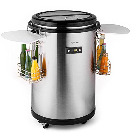 Klarstein Mr. Barbot - Enfriador de bebidas (Independiente, Negro, Acero inoxidable, F, 0-16 °C, Arriba)