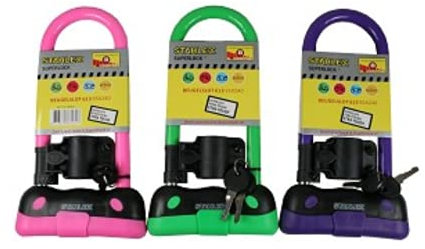 Fahrrad Bügelschloss 95x240mm pink