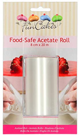 FunCakes FC2120 Tortenrandfolie Actetat-Folie 8cm x 20m, Acetat