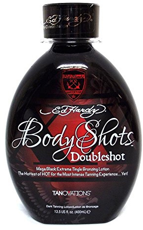 Body Shots Double Shot Warning Mega Extreme Hot Tingle 13.5 Ounces by Tanovations Ed Hardy