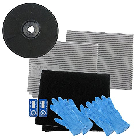 SPARES2GO EFF57 Type Carbon Charcoal Filter & Grease Filter for Moffat MCH660 MCH662 Cooker Hood/Extractor Vent (230 x 20 mm)
