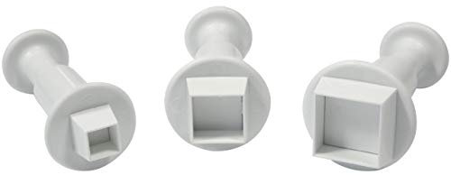PME MS152 Square Plunger Cutters, Small, Medium, Large Sizes, Set of 3,Transparent