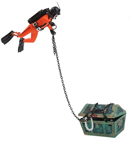 MagiDeal Tresor Chasseur De Tresor Plongeur Reservoir De Poissons D'aquarium De Decoration De L'air Fonctionnant