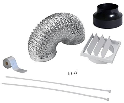 Cookology DK1M120 12cm Universal Ducting Kit for Kitchen Extractor Fans & Cooker Hoods | 120mm x 1 Metre Flexible Hose & Outside Wall Vent