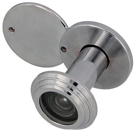 Amig - Türspion | Super-Winkellinse | für Eingangstüren innen und draußen | Silber Farbe | Stahl | Maße: Durchmesser 14 mm | Türstärke 35-55 mm | Feuerschutztüren
