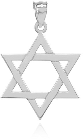 Claddagh Gold .925 Sterling Silver Traditional Jewish Six Pointed Star of David Magen Judaica Hexagram Pendant - Pendant Only