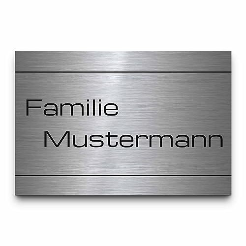 Personalisiertes Edelstahl Türschild: Individuelle Gravur, 30+ Motive | kleine bis große Schilder | Selbstklebend oder mit Bohrlöchern | Ideal für Haustür, Briefkasten, Geschenk