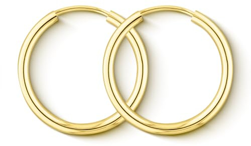 EDELIND Creolen Gold Klein 20 mm 333 585 Gelbgold Breite 2 mm | Ohrringe Damen Mädchen 8 14K Echt Gold Ohrringe | Schmuck Geschenkbox | Geschenke für Frauen