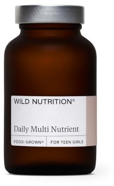 WILD NUTRITION Daily Multi Nutrient for Teen Girls | Supplements for Hormone & Immune Support, with Ashwagandha, Vitamin B6, C & Zinc, 1 Month Supply, 60 Capsules, 1 Month Supply
