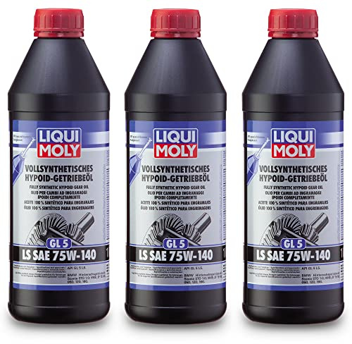 3 x LIQUI MOLY 4421 helsyntetisk hypoiddrivolja (GL5) LS SAE 75W-140 1L