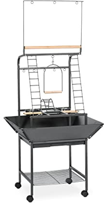 Prevue Pet Products Parrot Play Stand with Wheels - Black