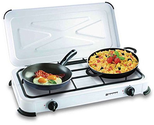 eurocamping svb014 hornillo A 2 fuegos con tapa y Compartimento de bombona