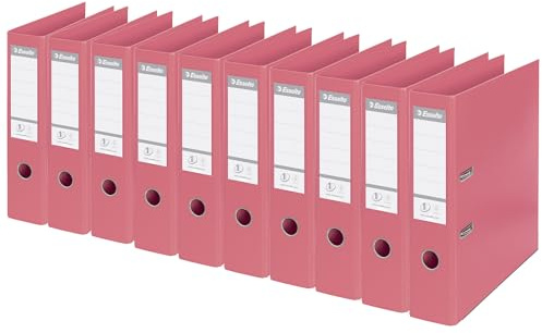 Esselte Nr. 1 Power Solea A4 Pärmar Spak Bågfil med 75 mm rygg – rosa, paket med 10
