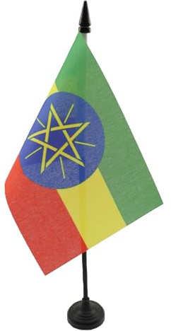 AZ FLAG bordsflagga Etiopien 15 x 10 cm - liten etiopisk kontorsflagga 10 x 15 cm