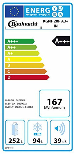 Bauknecht KGNF 20P A3+ IN Kühl-Gefrier-Kombination / A+++ / 201 cm Höhe / 169 kWh/ Jahr / 254 L Kühlteil / 97 L Gefrierteil / Ultimate No Frost / Theater LED Licht