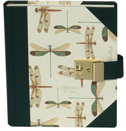 Buchbinderei Vera Donna Tagebuch Libellule Halbleder mit Schloss