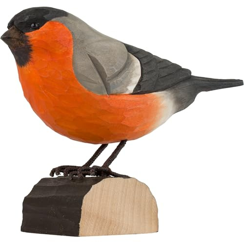 WILDLIFEGARDEN Wildlife Garden WG4409 DecoBird Dompfaff - Handgeschnitzter Dekorative Vogel aus Holz - Mittelgroße Europäische Vögel