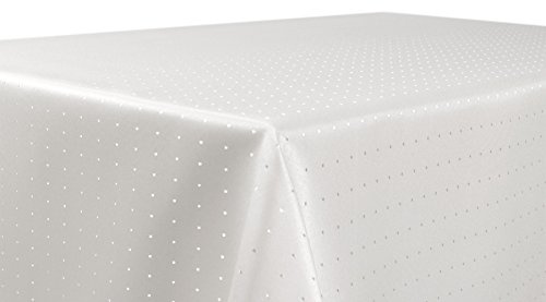 BEAUTEX Damast Tischdecke Punkte rund 160 Champagner bügelfrei pflegeleicht | fleckenabweisend, Lotuseffekt, formstabil, strapazierfähig, eleganter Glanz, hochwertige Tischwäsche für Alltag & Anlass