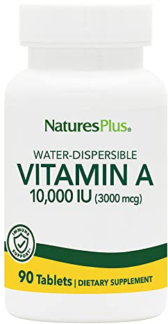 NaturesPlus Vitamin A 10,000 IU - 90 Water-Dispersible Tablets - Vision, Skin & Immune Health Support - 90 Servings