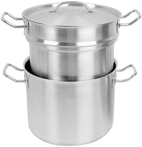 Thunder Group 8 quart 18/8 stainless steel double boiler (3 pcs set), comes in each