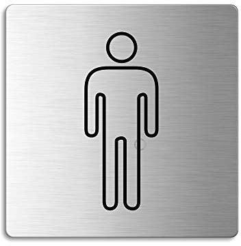 WC-Schild Herren (Kontur) 85x85 mm Piktogramm Türschild aus Edelstahl Nr.48111