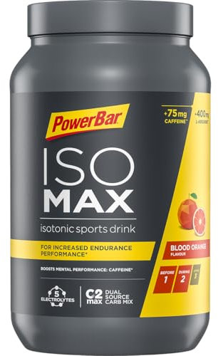 Powerbar - Isomax - Blood Orange - 1200g - Isotonisches Sportgetränk - 5 Elektrolyte - 75mg Koffein
