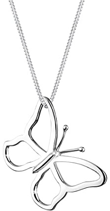 Elli Damen Echtschmuck Halskette Mit Schmetterling Anhänger in 925 Sterling Silber