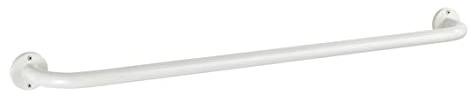 Wenko Toallero Mural Basic 80 cm Blanco Acero INOX, Acero Inoxidable, 86 x 6 x 9.5 cm, Blanco