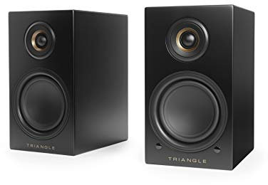 Triangle - Enceintes Actives LN01A - Enceintes Bibliothèque Bluetooth avec Amplificateur 2 x 50W - Audio HD - Entrées Phono/Platine Optique & Sortie Caisson - 165 x 291 x 225 mm – Noir (Paire)