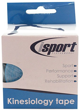 iSport Performance Kinesiology Tape, Blue, 5cm x 5m Roll - for Sports Injuries - Physiotherapeutic Activities