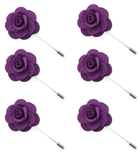 TOPTIE 6 Stück Anstecknadel Handgemachte Kamelie, Blumen Boutonniere Hochzeit, Ansteckblume, Hochzeitsanstecker Brosche Herren Revers Blume für Braut Brautjungfer Gäste Damen
