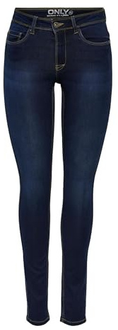 ONLY Skinny Jeans 15077791/SKINNY SOFT ULTIMATE 201, blå (Dark Blue Denim), storlek L/L34 (L), Mörkblå denim