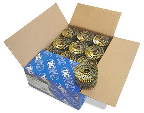 Tacwise 0429 Clous en Rouleau à Tête Plate de Type 2,7 / 64 mm, Pointe en Diamant, Tige Annelée, Acier Sans Protection, Inclinés à 16°, Reliés en Fil, Lot de 6000