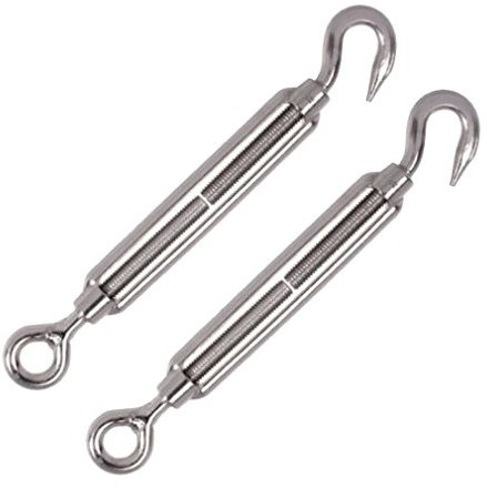Versandbox24 2X V4A Edelstahl M5 Drahtseil Spannschloss Seilspanner Öse- Haken Spanner Wantenspanner