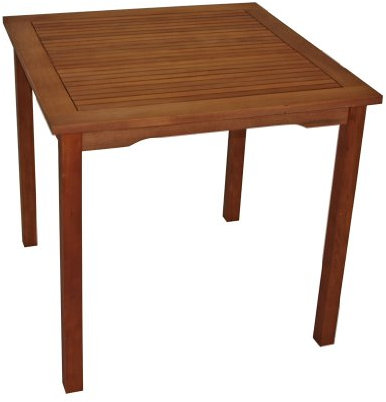 DEGAMO Gartentisch Bistrotisch Lago 75x75cm quadratische Form, aus Eukalyptus Holz, FSC®-Zertifiziert, braun geölt, Outdoor