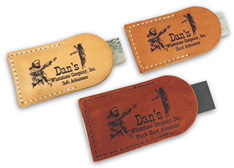 Dan's Whetstone Company Inc. Bundle-3 teiliges Set von Arkansas Tasche Messer schärfen Steinen Wetzsteine 3 X 1 X 1/4 Leder Beutel - Soft (Medium)