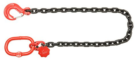 Pro-Lift-Montagetechnik 2t Anschlagkette, einsträngig, Länge 125cm, Gabelkopfhaken mit Sicherheitsfalle, 01091