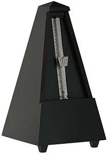 Wittner Metronom Taktell Pyramidenform System Maelzel Serie 810 - Massivholzgehäuse - Mit Glocke - Schwarz matt - Mechanisch zum Aufziehen - Keine Batterien erforderlich - Made in Germany