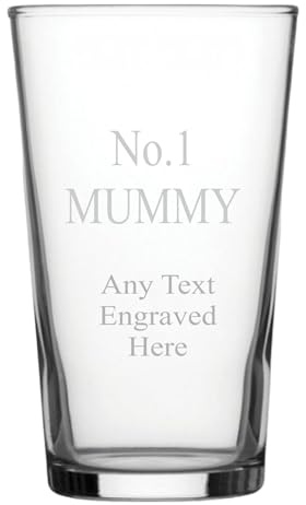 Pint Glass Engraved NO1 Mummy PG69 in Silk Lined Gift Box [Custom]