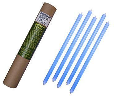 Cyalume Leuchtstäbe 5er Pack - SnapLight IMPACT (2 Ringe) in Blau - aktivierbar per Schlag -erfüllt NATO-Spezifikationen - 40cm lang - leuchtet 8 Stunden - ungiftig, nicht brennbar - hohe Sicherheit