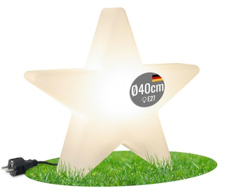 8 seasons design LED Weihnachtsstern 40cm Shining Star (Weiß), E27, Leuchtmittel warmweiß – wetterfest – LED Stern für außen (Garten, Terrasse, Balkon) und innen – winterfest – Weihnachtsbeleuchtung