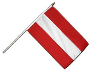 Flaggenfritze® Große Stockflagge Schwenkflagge Österreich 60 x 90 cm