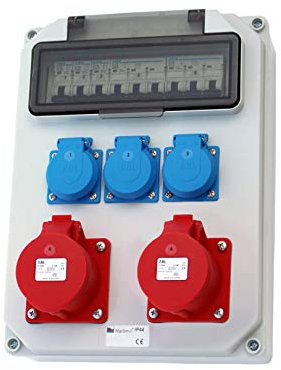 Wandverteiler 2x16A 3x230V Stromverteiler Baustromverteiler Feuchtraumverteiler Komplett AWVT9