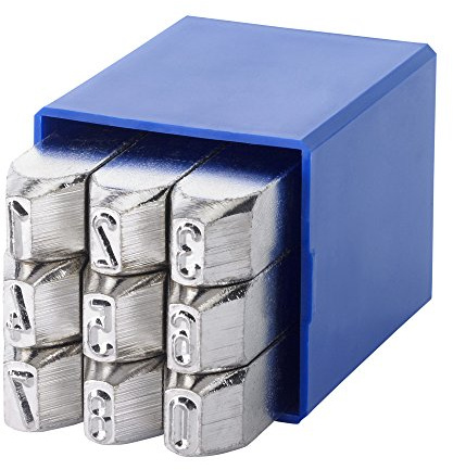 GRAVUREM-NR.1 Schlagzahlen, Schlagstempel, Prägestempel - Zahlen 0-9 für Edelstahl (VERNICKELTE OBERFLÄCHE) / 6mm