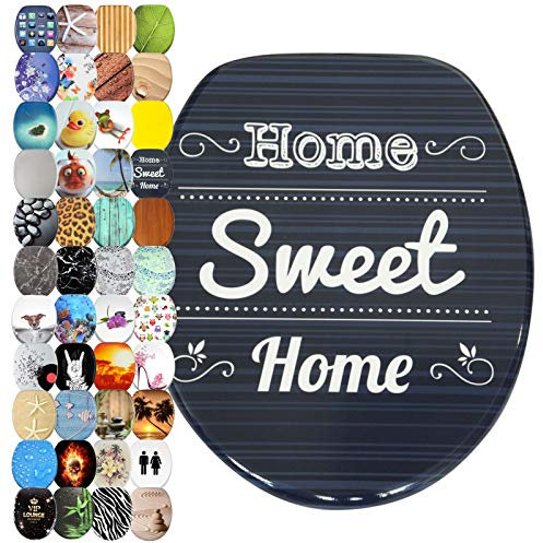 Sanilo WC Sitz mit Absenkautomatik, viele schöne Toilettendeckel zur Auswahl, hochwertige und stabile Qualität aus Holz (Home Sweet Home)