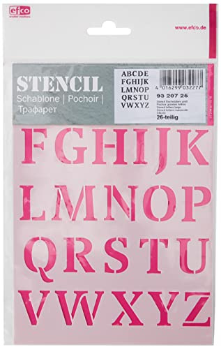 Efco – Plantilla Letras Grandes 26 Designs, plástico, pransparent, A5