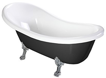 Kiamami Valentina - Freistehende Badewanne im klassischen Stil in Schwarz und Weiß | Romantica